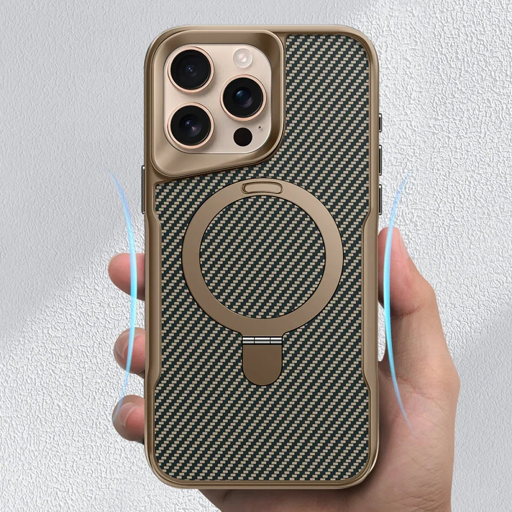 KARBIVO - Carbon Fiber Phone Case With Magnetic Charging Stand