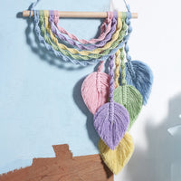 Leaf Macrame Wall Hanging Boho Room Home Decor  Woven Aesthetic Wall Tapestry Home living Room Wedding Decoration Gift