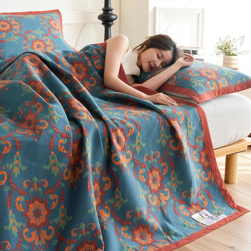 VAYLUNE - Floral Cotton Sofa Throw That Anchors the Room