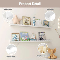 White Wavy Wooden Floating Shelf Bedroom Wall-Mounted Shelf Storage Wall Rack Home Toys Organizer Books Ledge Nursery Wall Decor