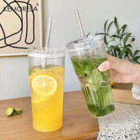 RILVENA - Striped Glass Tumbler for Distinctive Everyday Sipping