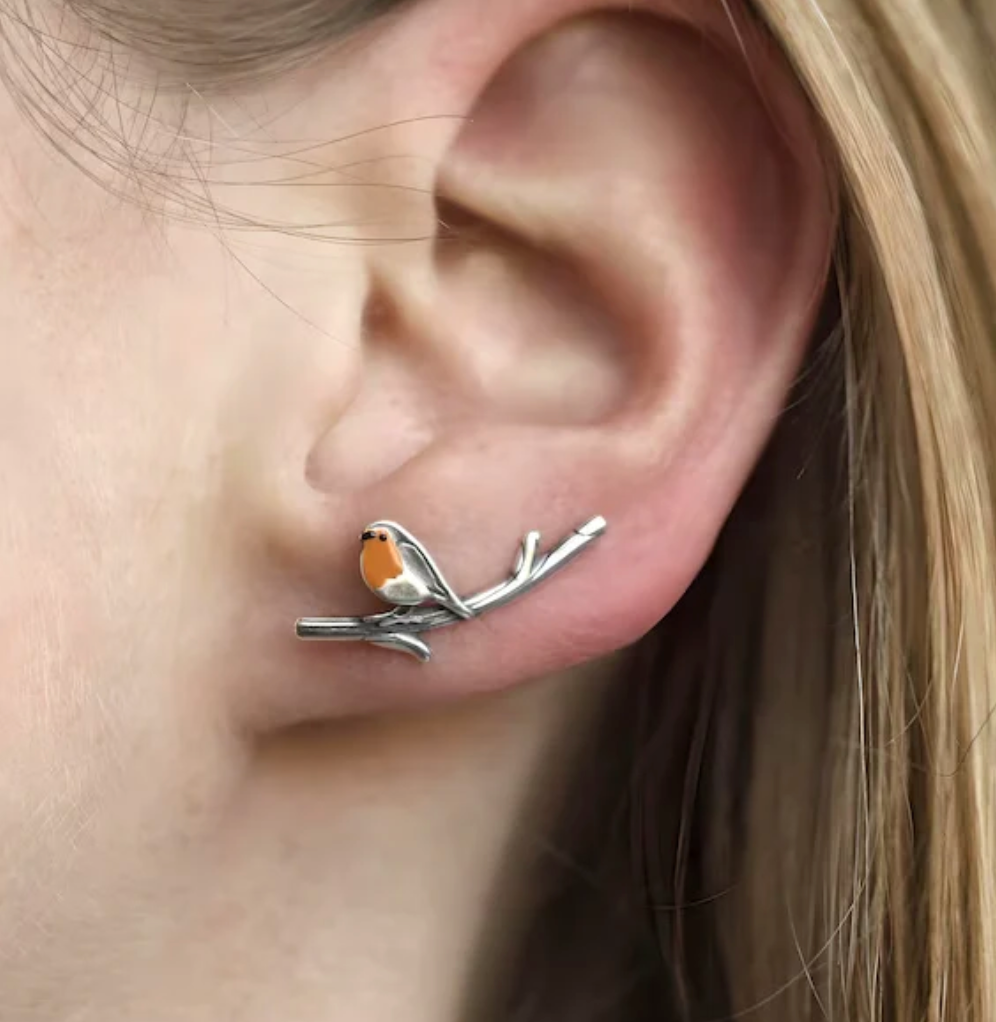 ORNIVEL - Stained Glass Robin Earrings for Meaningful Style
