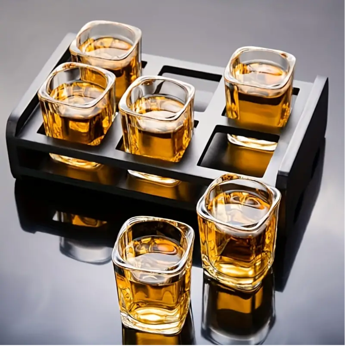 NIPVORA - Square Shot Glass Set for Secure Statement Serving