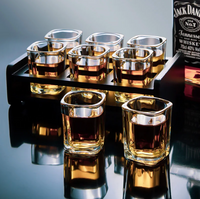 NIPVORA - Square Shot Glass Set for Secure Statement Serving