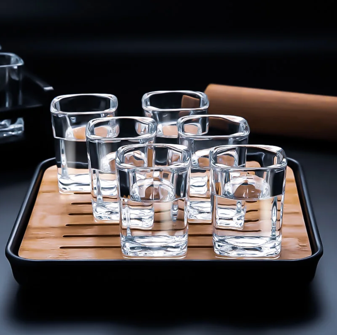 NIPVORA - Square Shot Glass Set for Secure Statement Serving