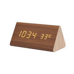 WOODSENSE - Wooden LED Alarm Clock with Sound-Activated Display