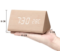 WOODSENSE – LED Wooden Clock with Voice Control for Stylish Time Display