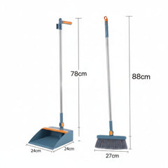 BRISTORA - Rotating Broom and Dustpan Set for Bend-Free Cleaning