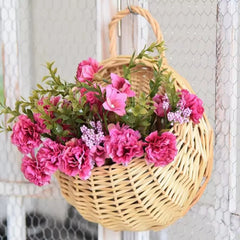 WICKORA - Wicker Wall Planter for a Striking Floral Display