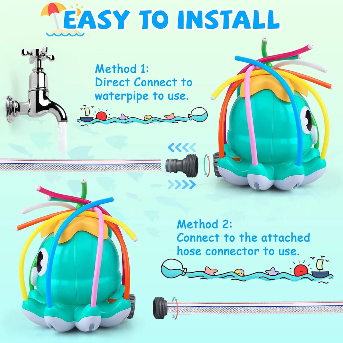 SPLASHPOD - Kids Octopus Sprinkler for Active Outdoor Play