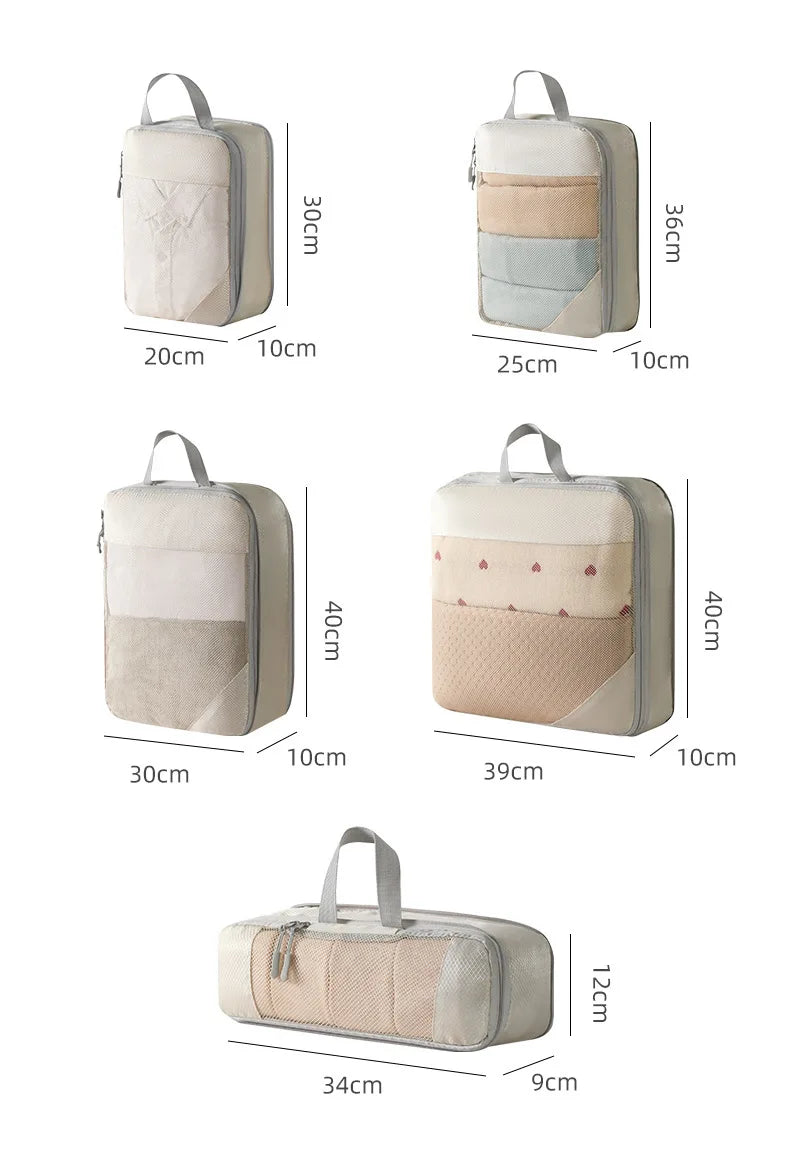 VELNORA - Five-Piece Compression Packing Set for Space-Saving Travel