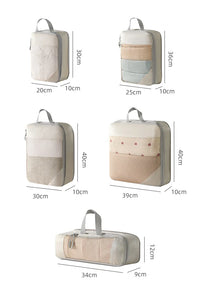 Travel Storage Bag 5-piece Set With Mesh Compression Storage Bag  Luggage Organizer Bag  Space Saving Portable Set
