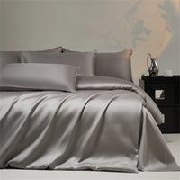Luxury Bamboo Bedding Set with Duvet Cover Bed Sheet Pillowcases Solid Color 100% Bamboo Viscose Bedsheet Double Queen King Size