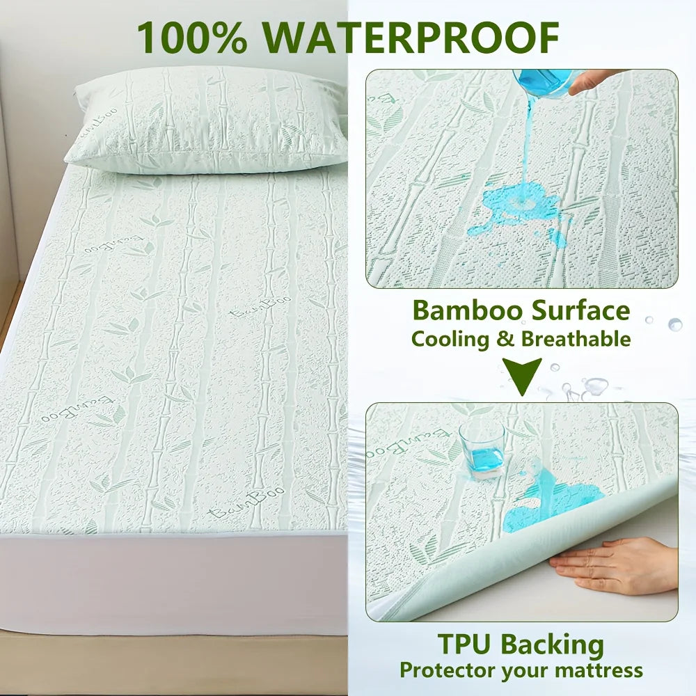 PURESLUMBER - Bamboo Fitted Sheet for Soft, Secure Sleep
