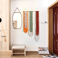 Nordic Leaf Woven Macrame Tapestry Hanging Boho Garden Tassel Wall Hanging Living Room Bedroom Home Hotel Decor Dream Catcher