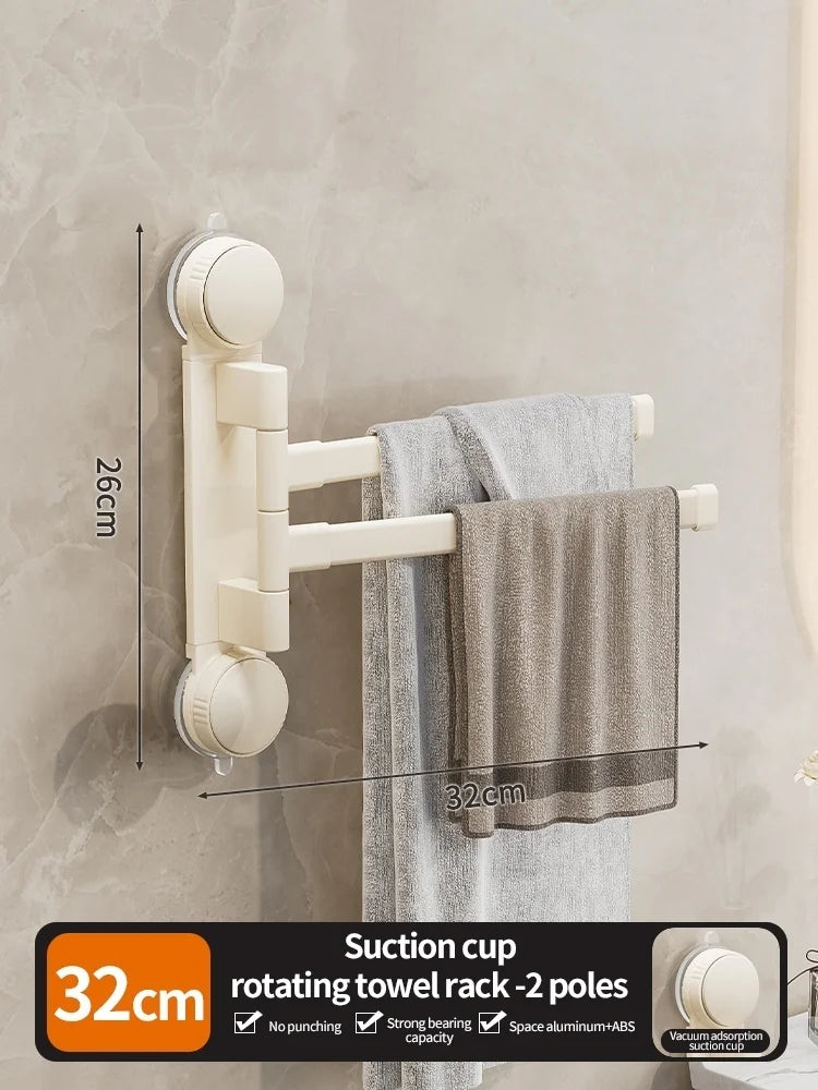 ROTAVRA - Folding Suction Towel Rack for Drill-Free Storage