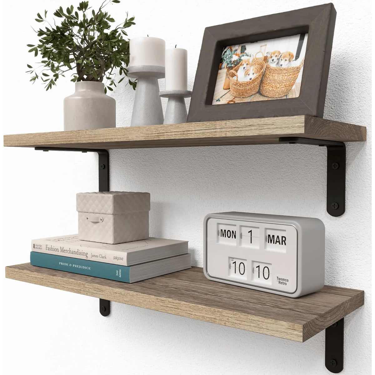 MACRIVA - Wooden Hanging Shelves for Artful Wall Storage