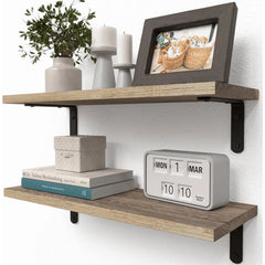 MACRIVA - Wooden Hanging Shelves for Artful Wall Storage