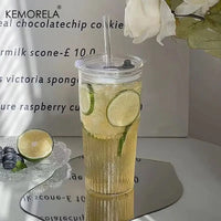 RILVENA - Striped Glass Tumbler for Distinctive Everyday Sipping