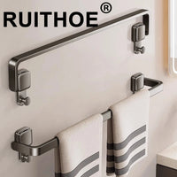 TOVELIQ - Folding Suction Towel Bar for Space-Saving Bathroom Storage