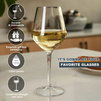BRILVIA - Unbreakable Wine Glass Set for Worry-Free Outdoor Dining