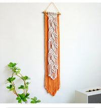Nordic Leaf Woven Macrame Tapestry Hanging Boho Garden Tassel Wall Hanging Living Room Bedroom Home Hotel Decor Dream Catcher