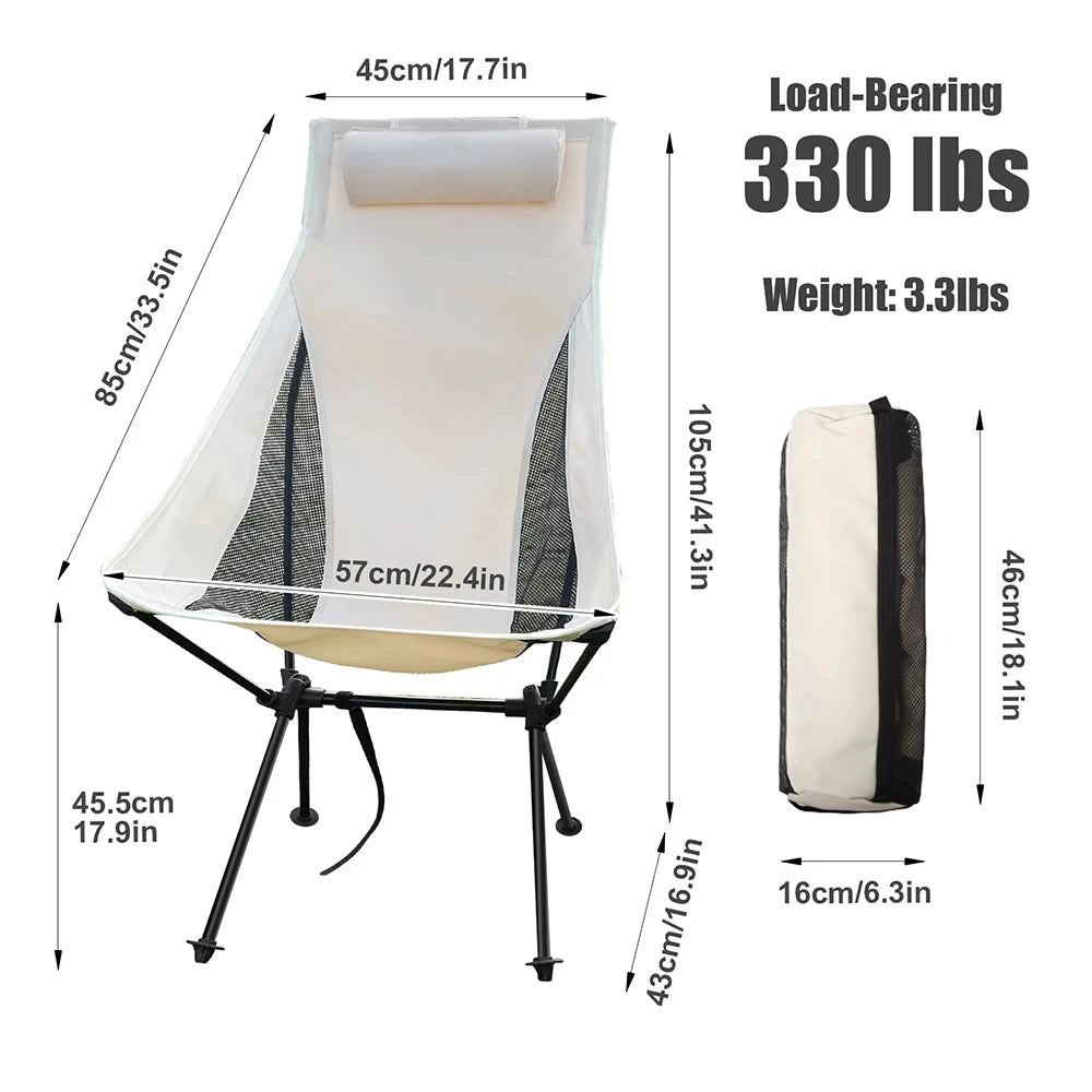 FOLVANE - Folding Camping Chair With Supportive Headrest