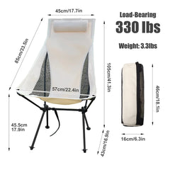 FOLVANE - Folding Camping Chair With Supportive Headrest