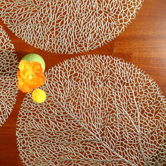 GILVORA - Set of Four Gold Leaf Placemats for Table Protection