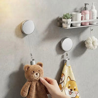ZELVORI - Retractable Towel Rack for Drill-Free Wall Storage