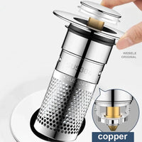 PLUVORA - Press-Type Basin Drain Stopper for Clog-Free Cleaning
