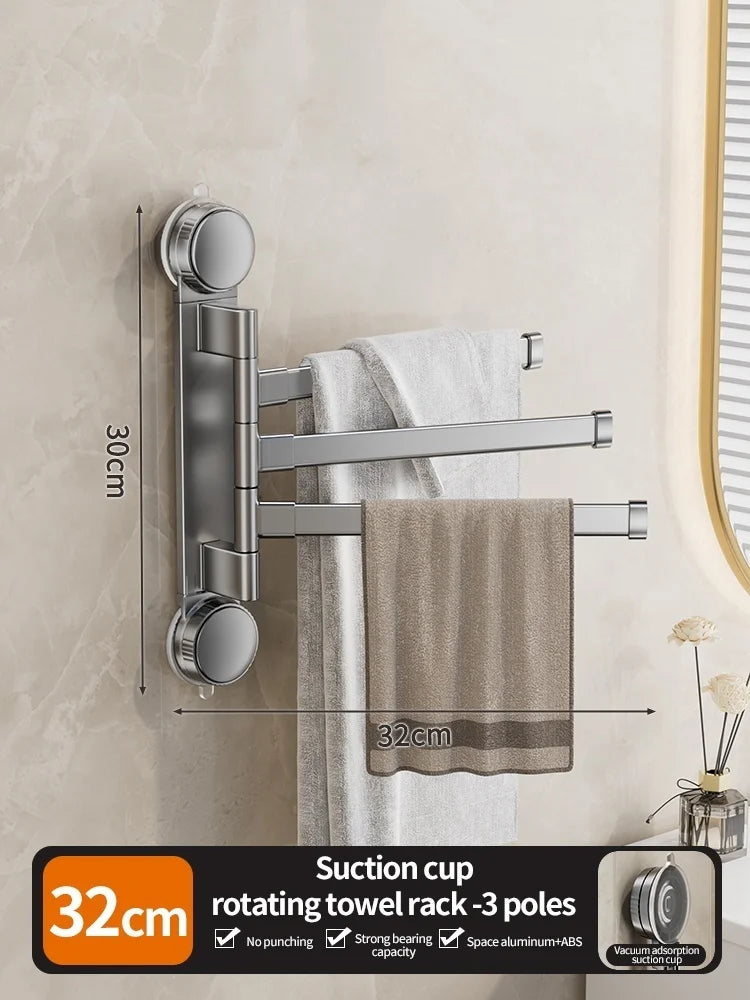 ROTAVRA - Folding Suction Towel Rack for Drill-Free Storage