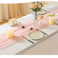 VEILORA - Pearl Gauze Table Runner for Romantic Table Styling
