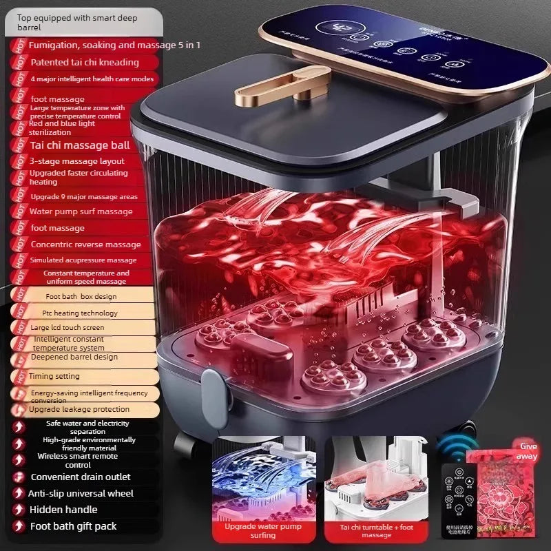 SOLVYRA - Heated Foot Spa With Massage and Remote-Controlled Comfort