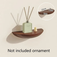 Solid Wooden Semicircle Wall Shelves Background Entryway Decorative Floating Organization Storage Holders Bedroom Kitchen Racks
