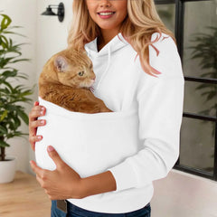 PAWNUVA - Pet Pocket Hoodie for Cozy Hands-Free Cat Carrying