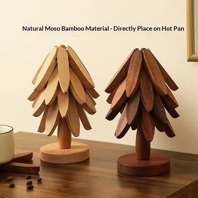 CALVYRA - Sculptural Wood Trivet That Protects Tables From Heat