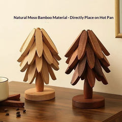 CALVYRA - Sculptural Wood Trivet That Protects Tables From Heat