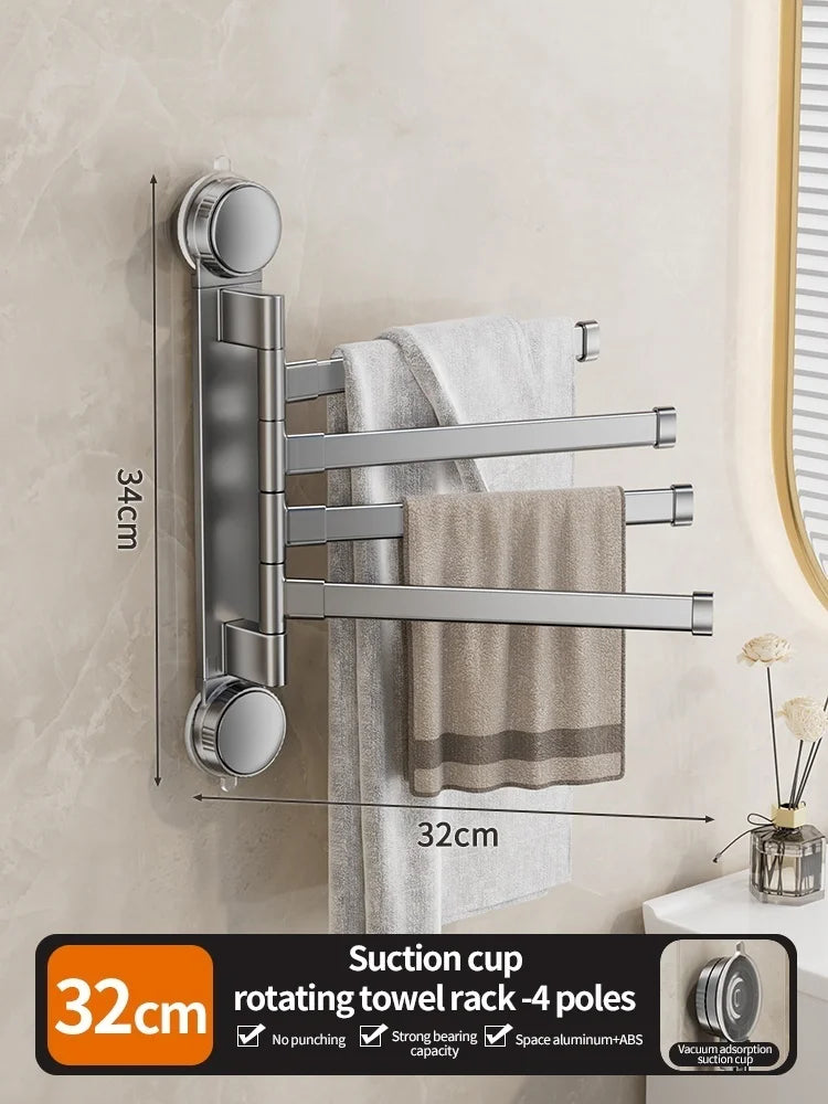 ROTAVRA - Folding Suction Towel Rack for Drill-Free Storage
