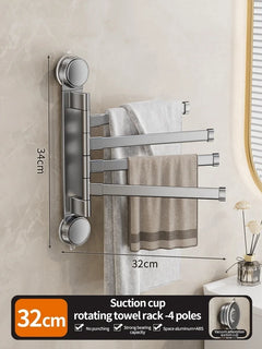 ROTAVRA - Folding Suction Towel Rack for Drill-Free Storage