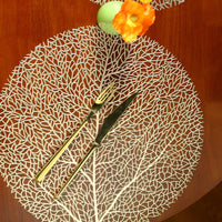 GILVORA - Set of Four Gold Leaf Placemats for Table Protection