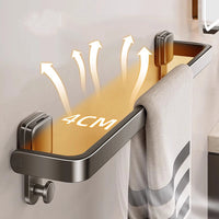 TOVELIQ - Folding Suction Towel Bar for Space-Saving Bathroom Storage