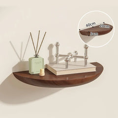 CIRVAYA - Solid Wood Semicircle Shelf for Artful Wall Storage