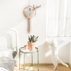 KNOTELIA - Round Macrame Wall Hanging for Textured Room Decor