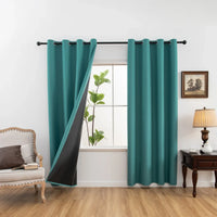 LUXEDRAPE - Modern 100% Blackout Curtains with Coated Lining for Bedroom & Living Room