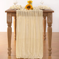 LILAVIA - Lilac Gauze Table Runner for Soft Bohemian Tablescapes