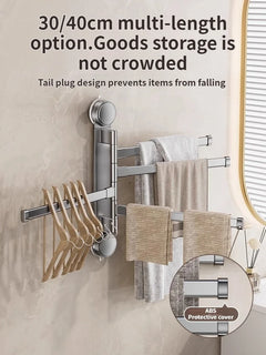 ROTAVRA - Folding Suction Towel Rack for Drill-Free Storage