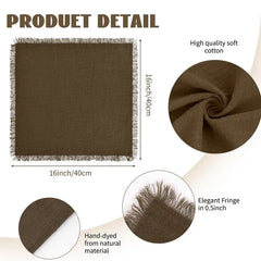 CLOVYRA - Cotton Linen Napkin Set for Rustic Table Settings