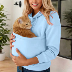 PAWNUVA - Pet Pocket Hoodie for Cozy Hands-Free Cat Carrying