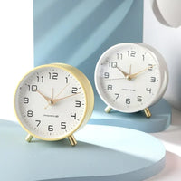 Nordic Light Luxury Quiet Alarm Clock Students Use A Simple Clock with A Frosted Metal Table Alarm Clock